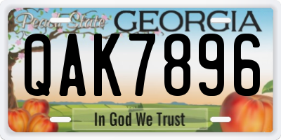 GA license plate QAK7896