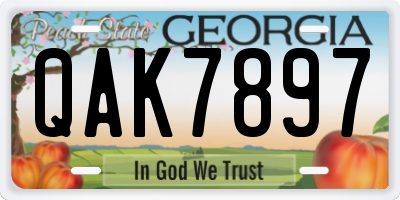 GA license plate QAK7897