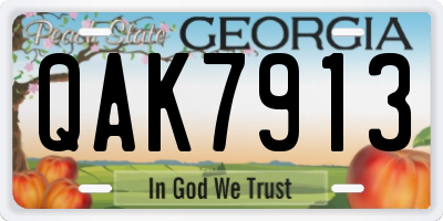 GA license plate QAK7913