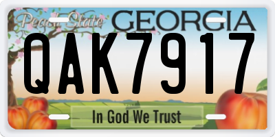GA license plate QAK7917