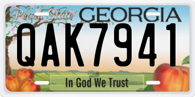 GA license plate QAK7941