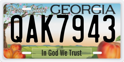 GA license plate QAK7943