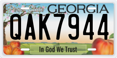 GA license plate QAK7944