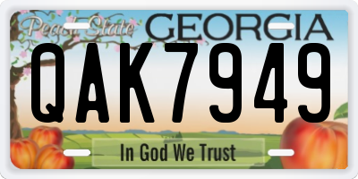 GA license plate QAK7949