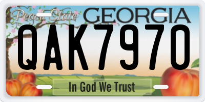 GA license plate QAK7970