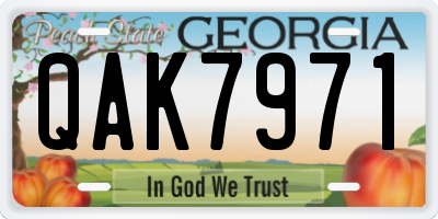 GA license plate QAK7971