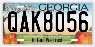 GA license plate QAK8056