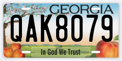 GA license plate QAK8079