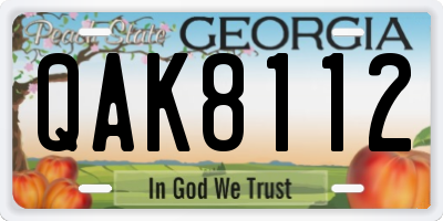 GA license plate QAK8112