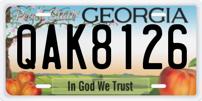 GA license plate QAK8126