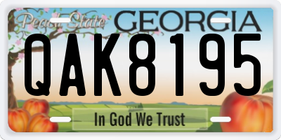 GA license plate QAK8195