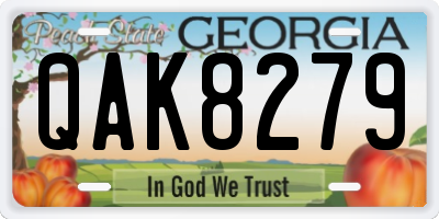 GA license plate QAK8279