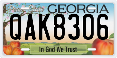 GA license plate QAK8306