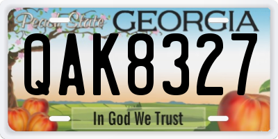 GA license plate QAK8327