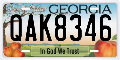 GA license plate QAK8346