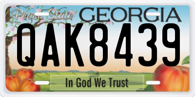 GA license plate QAK8439