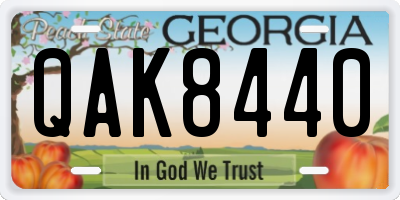 GA license plate QAK8440