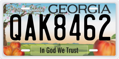 GA license plate QAK8462