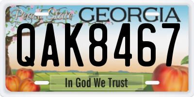 GA license plate QAK8467