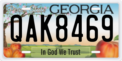 GA license plate QAK8469