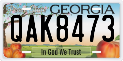 GA license plate QAK8473