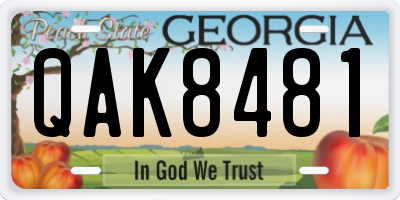 GA license plate QAK8481