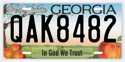 GA license plate QAK8482