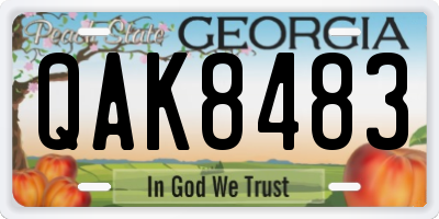 GA license plate QAK8483