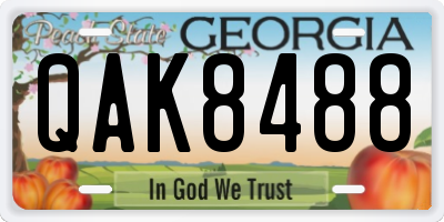 GA license plate QAK8488