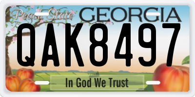 GA license plate QAK8497
