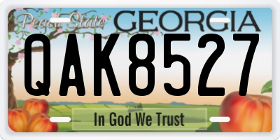 GA license plate QAK8527