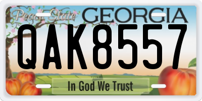 GA license plate QAK8557
