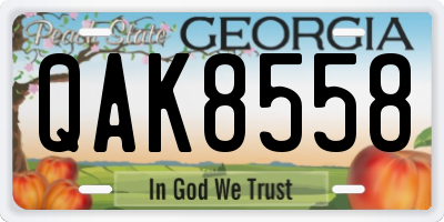 GA license plate QAK8558