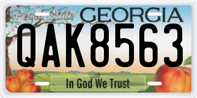 GA license plate QAK8563
