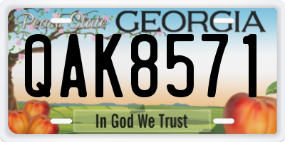 GA license plate QAK8571