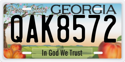 GA license plate QAK8572