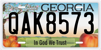 GA license plate QAK8573