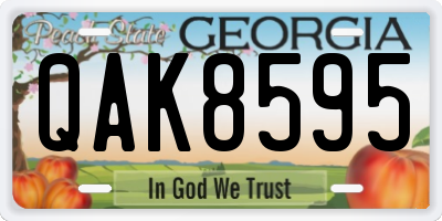 GA license plate QAK8595
