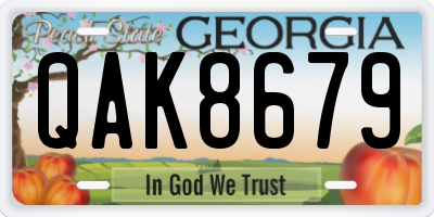 GA license plate QAK8679
