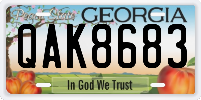 GA license plate QAK8683