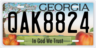 GA license plate QAK8824