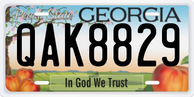 GA license plate QAK8829