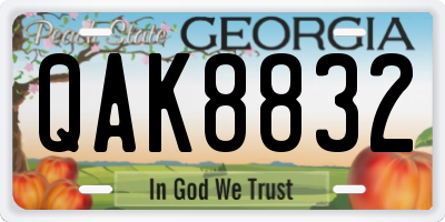 GA license plate QAK8832
