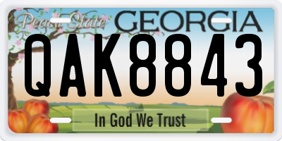 GA license plate QAK8843