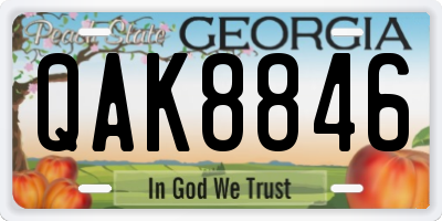 GA license plate QAK8846