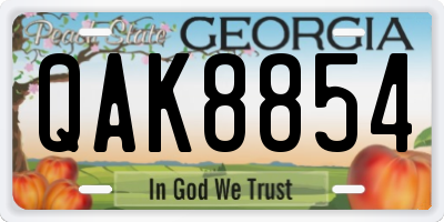GA license plate QAK8854
