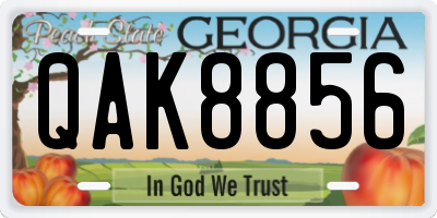 GA license plate QAK8856