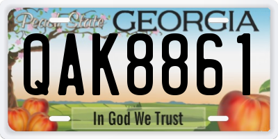 GA license plate QAK8861