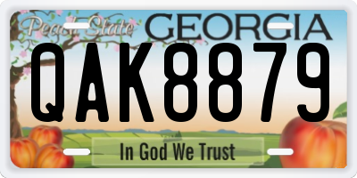 GA license plate QAK8879