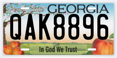 GA license plate QAK8896